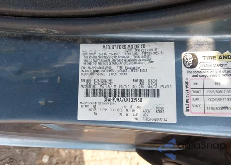 2012 Ford Fusion Se from USA, damaged, VIN 3FAHP0HA7CR133960